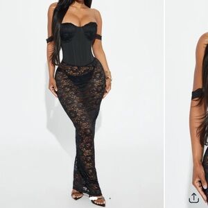 You're Mine Lace Maxi Dress - Black